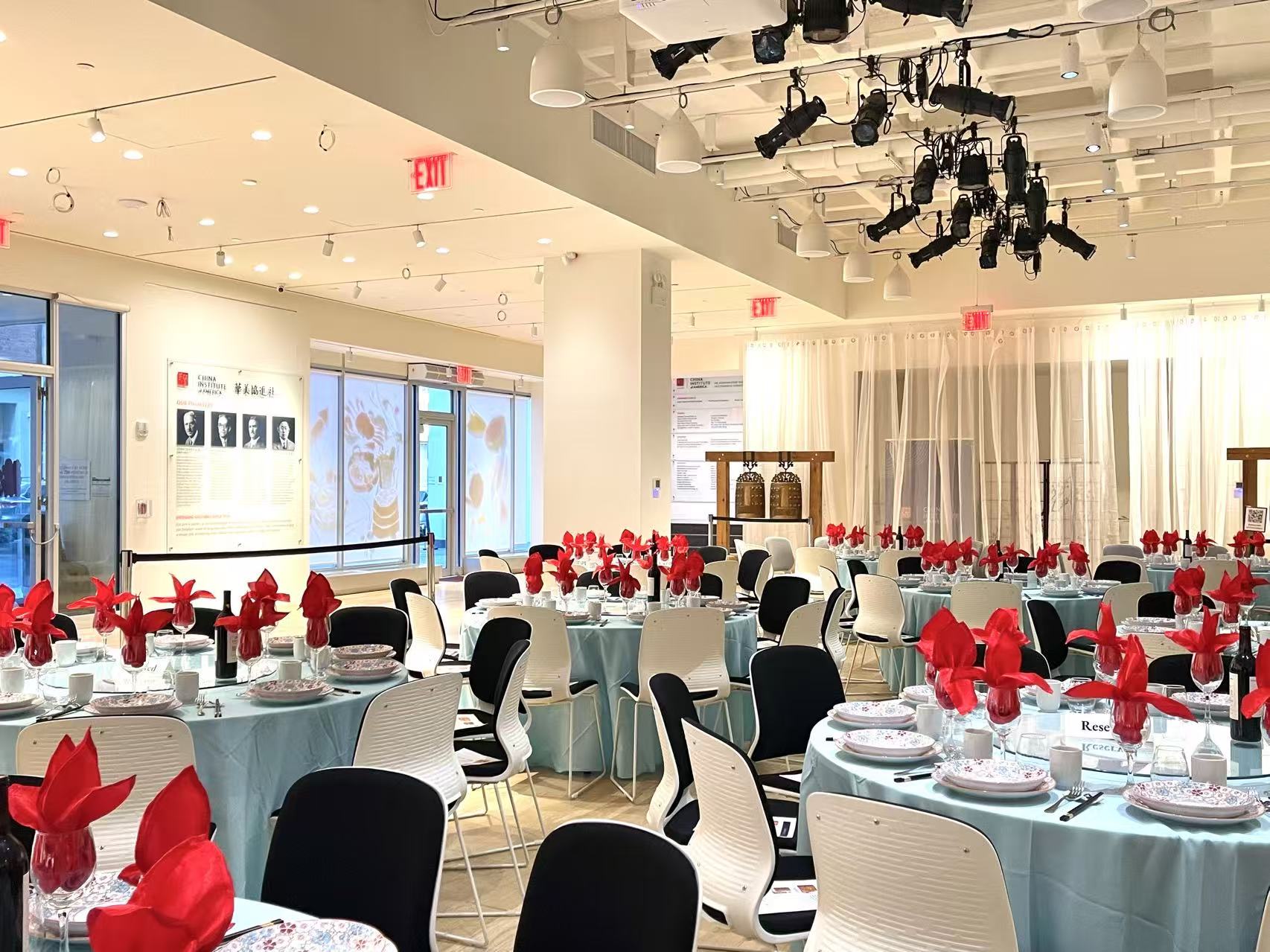 Dock3366 banquet dining room prepared for a private event